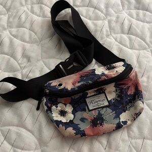 Kamo Floral Crossbody Bag - Black and Pink